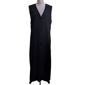 Vintage Joan Leslie Black Wool Jumper Pinafore Size 16